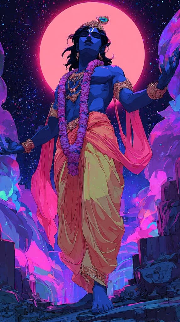 Krishna — flute by the river